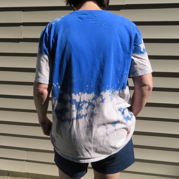 Nike Athletic Cut Blue Ombre Bleach Tee sz XL - Picture 3 of 4